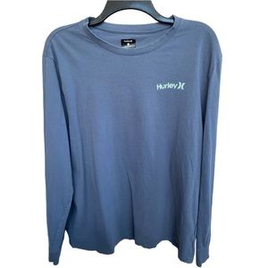 Hurley Men’s Bodega Pineapple Jersey Long Sleeve Top- Diffused Blue Size L